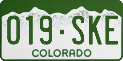 CO license plate 019SKE