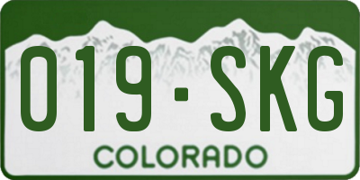 CO license plate 019SKG