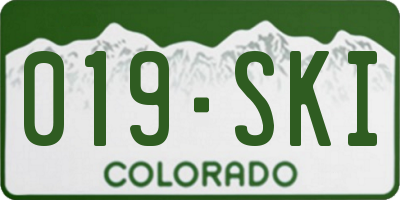 CO license plate 019SKI
