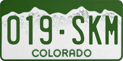 CO license plate 019SKM