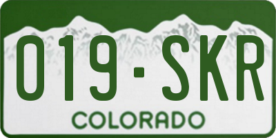 CO license plate 019SKR