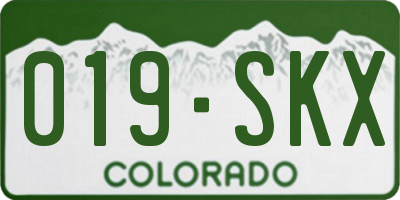 CO license plate 019SKX