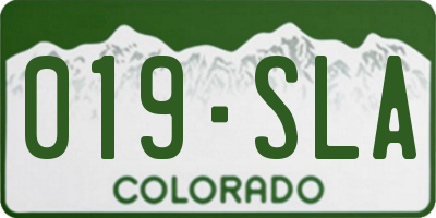 CO license plate 019SLA