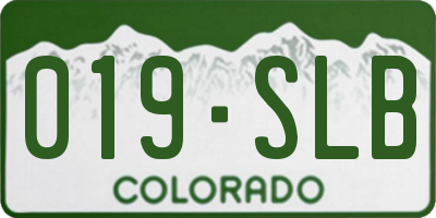CO license plate 019SLB