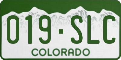 CO license plate 019SLC