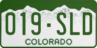 CO license plate 019SLD