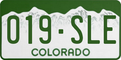 CO license plate 019SLE