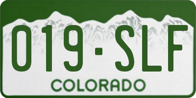 CO license plate 019SLF