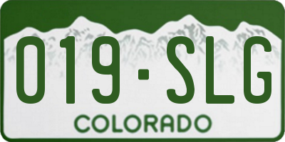 CO license plate 019SLG
