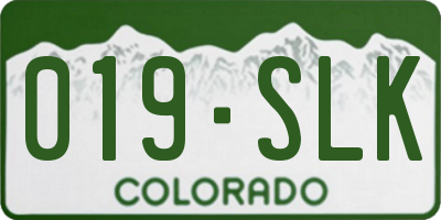 CO license plate 019SLK