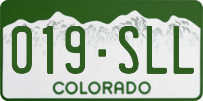 CO license plate 019SLL