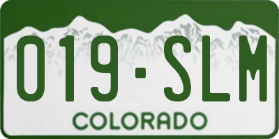 CO license plate 019SLM