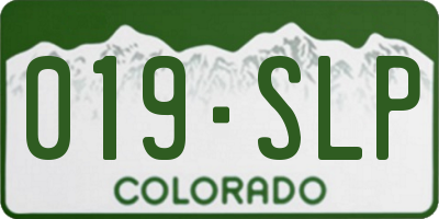 CO license plate 019SLP
