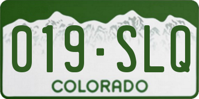CO license plate 019SLQ