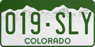CO license plate 019SLY