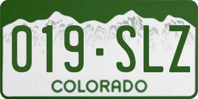 CO license plate 019SLZ