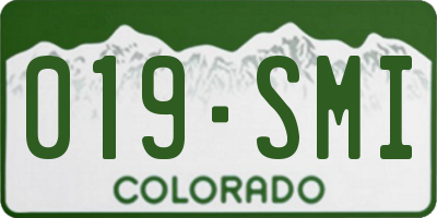 CO license plate 019SMI