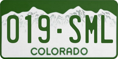 CO license plate 019SML