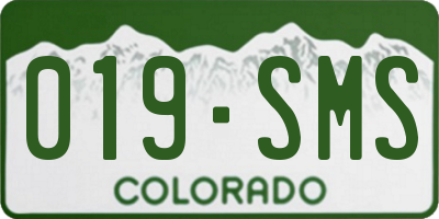 CO license plate 019SMS