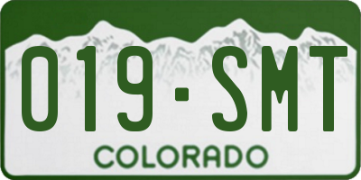 CO license plate 019SMT