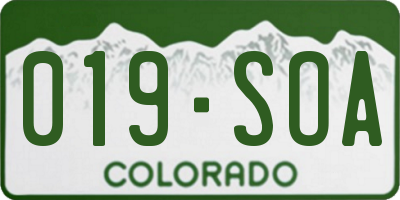 CO license plate 019SOA