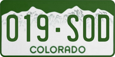 CO license plate 019SOD