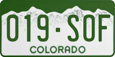 CO license plate 019SOF