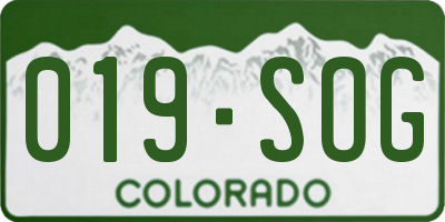 CO license plate 019SOG
