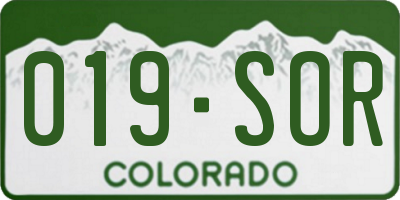 CO license plate 019SOR