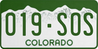 CO license plate 019SOS