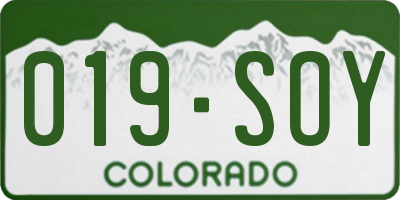 CO license plate 019SOY