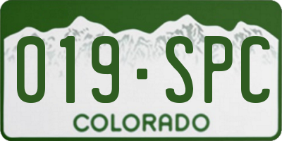 CO license plate 019SPC