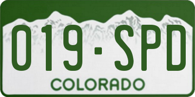 CO license plate 019SPD