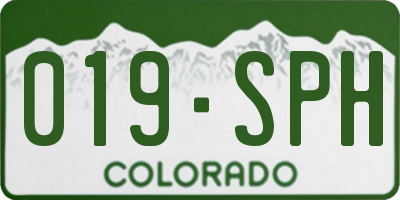 CO license plate 019SPH