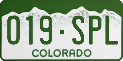 CO license plate 019SPL