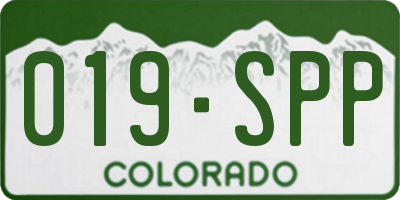 CO license plate 019SPP