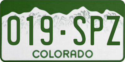 CO license plate 019SPZ