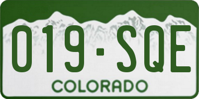 CO license plate 019SQE