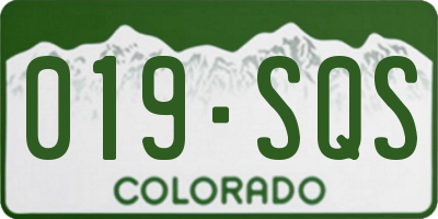 CO license plate 019SQS