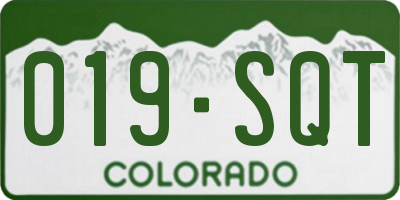 CO license plate 019SQT