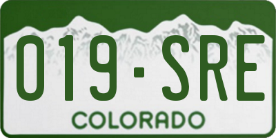 CO license plate 019SRE
