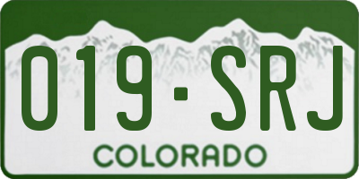 CO license plate 019SRJ
