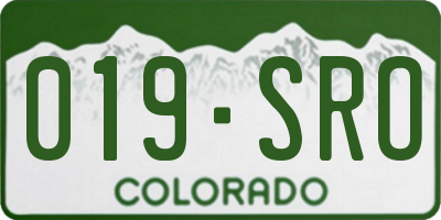 CO license plate 019SRO
