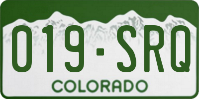 CO license plate 019SRQ