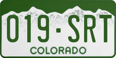 CO license plate 019SRT