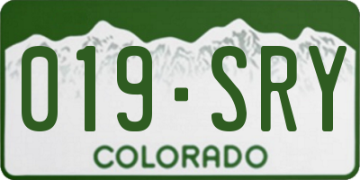 CO license plate 019SRY