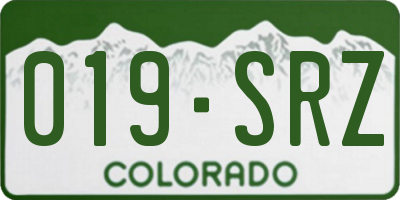 CO license plate 019SRZ