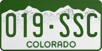 CO license plate 019SSC