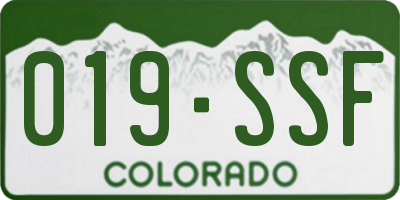 CO license plate 019SSF