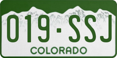 CO license plate 019SSJ